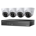 VIGI 4 x 4MP Full-Color Turret IPC & 4 Channel PoE+ NVR KIT w/ 2TB