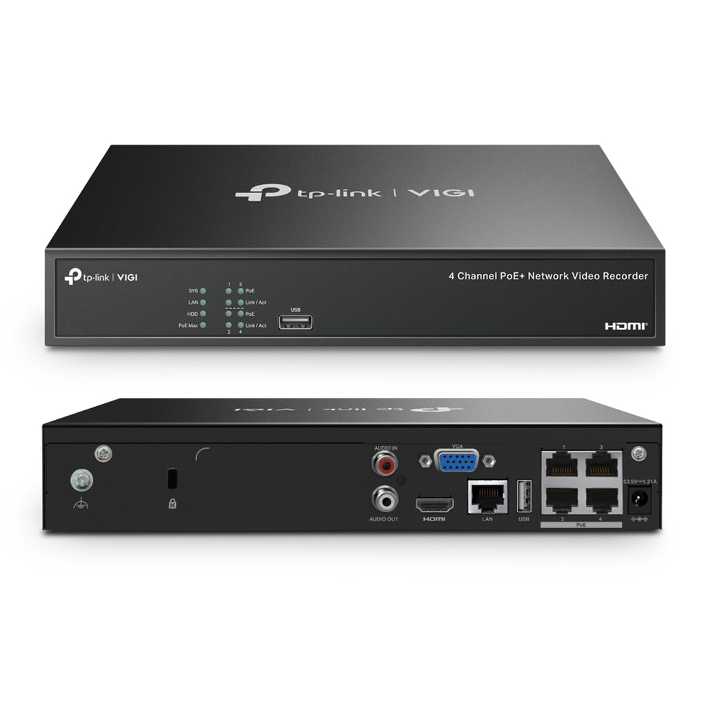 VIGI 4 x 4MP Full-Color Turret IPC & 4 Channel PoE+ NVR KIT w/ 2TB