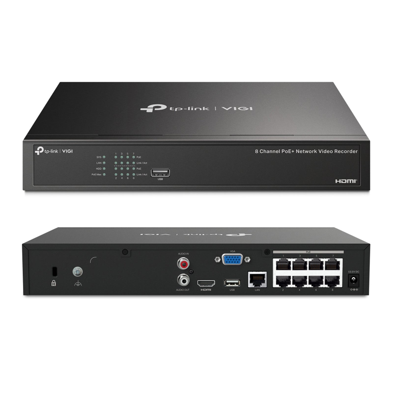 VIGI 6 x 4MP Full-Colour Turret IPC & 8 Channel PoE+ NVR KIT w/ 2TB